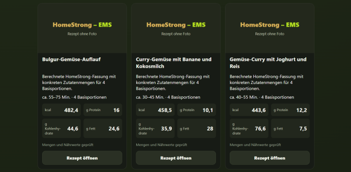 Rezeptideen für deinen Alltag – Gemüsegerichte mit Zubereitungszeiten, Basisportionen und Nährwerten.